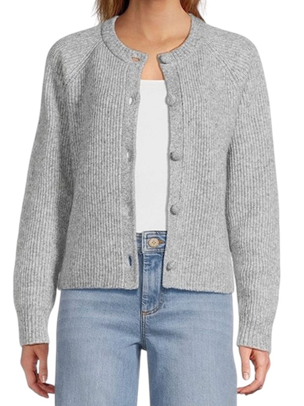 Antonio Melani Emilia Gray Wool Blend Button Front Cardigan XL NWT
